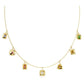 Stilla Multicolored Crystal Necklace, Gold-Tone Plated, Mixed Cuts, Zirconia Embellished