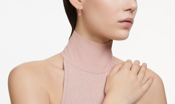 Swarovski Stilla Multicolored Rose Gold-Tone Crystal Zirconia Bracelet Earring Set