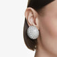 Swarovski Sublima White Rhodium Plated Clip Earrings with Crystal Pavé