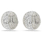 Swarovski Sublima White Rhodium Plated Clip Earrings with Crystal Pavé
