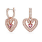 Swarovski Sublima Pink Crystal Heart Drop Earrings
