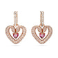 Swarovski Sublima Pink Crystal Heart Drop Earrings