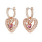 Swarovski Sublima Pink Crystal Heart Drop Earrings