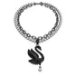 Swarovski Elegant Black Swan Crystal Pearl Choker
