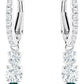Swarovski Attract Trilogy Round Green and Clear Crystals Rhodium Plated Pierced Earrings