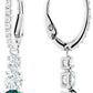 Swarovski Attract Trilogy Round Green and Clear Crystals Rhodium Plated Pierced Earrings