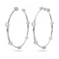 Swarovski Constella Large Round Cut Crystal Hoop Earrings for Women, Elegant Stone Set
