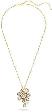 Swarovski Elegance of Africa Gold-Tone Flower Pendant Necklace with Faceted Crystals
