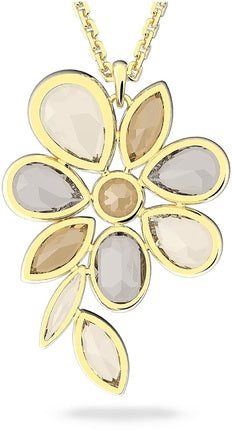 Swarovski Elegance of Africa Gold-Tone Flower Pendant Necklace with Faceted Crystals