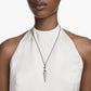 Swarovski Idyllia Gold-Tone Shell Crystal Pendant Necklace, Black Cord, Ocean-Inspired Elegance