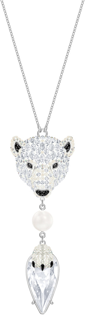 Swarovski Polar Bear Pendant Necklace with Pearl
