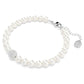 Elegant Swarovski Remix Strand: White Crystal Pearls, Rhodium Plated, Adjustable Bracelet