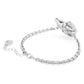 Swarovski Volta Heart Bracelet: Rhodium-Plated White Crystal Swirling Design